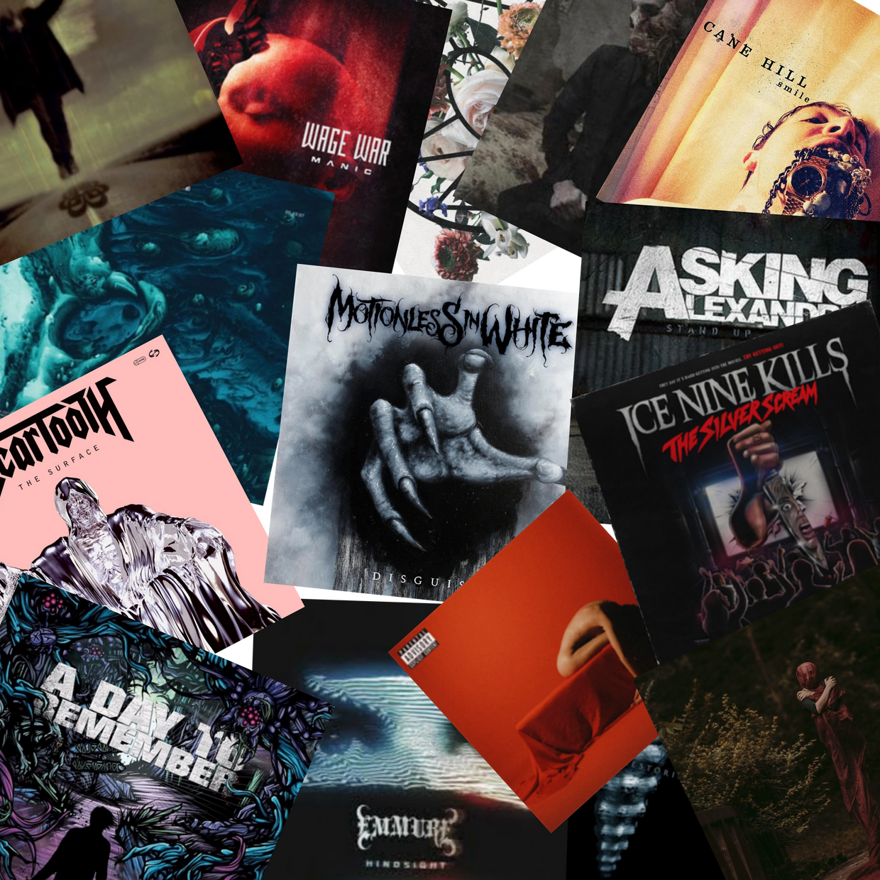 Vinyls and CDs 
Album covers
Alternative
Metalcore
Rock 
Metal