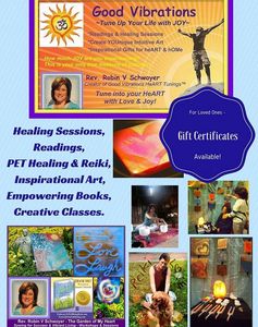 Robin's services from readings to Reiki, to art, to books, to creative classes. to yoga.