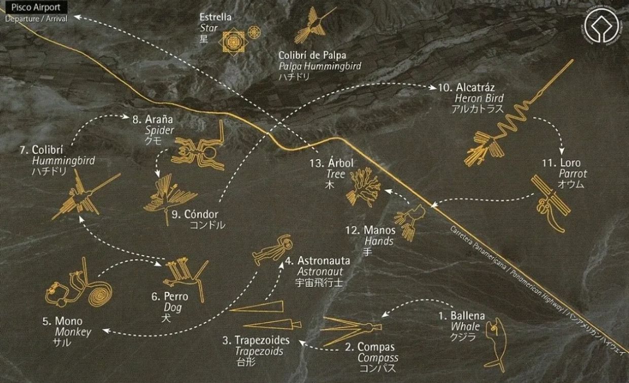 This is the mean area where the plane fly over the Nazca lines, but you will see much more, enjpy.
