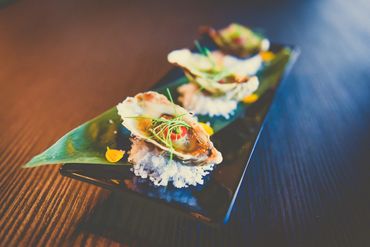 broiled oysters with herb and garlic ponzu butter