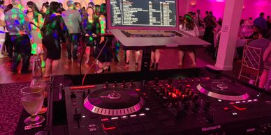 Dj playing at a wedding reception