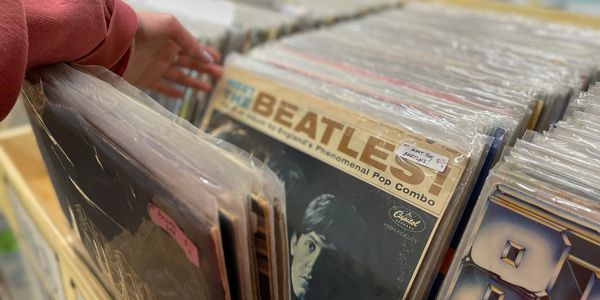 Records Beatles, organized records, vintage records, used Beatles vinyl