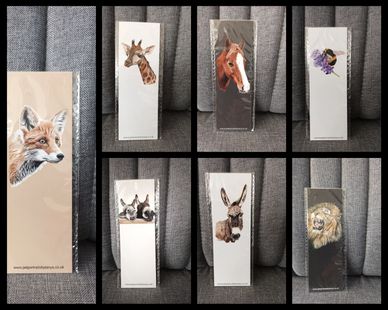 New bookmarks being added all the time.  Bookmarks are 8x2 inches. Come cellophane wrapped. 50p each