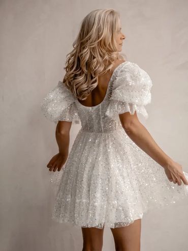 beaded reception dress back