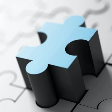 Tax Planning, a three-dimensional puzzle piece extruding from its perfect position