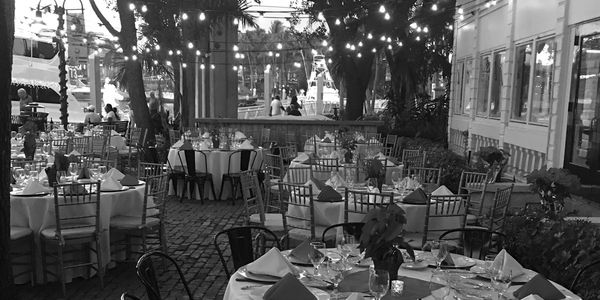 Riverfront table setting for event