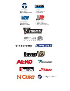 Selection of Parts Manufacturers available at this store. Blue Ox, Reese, BW Hitch, Dexter, Alko