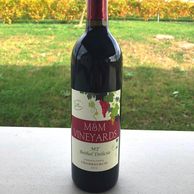 regional wine bottle in front of vineyard 3
