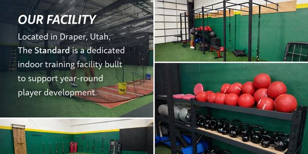 Indoor training facility with turf, weights, and equipment in Draper, Utah.