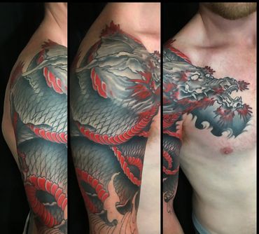 Traditional Japanese dragon tattoo