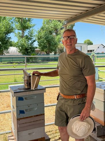 Jay Mitchell at the Gilbert Apiary