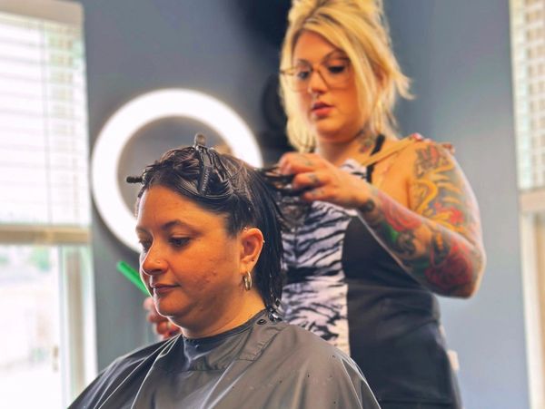 Gorham hair salon luxury blonding by experienced hair stylist