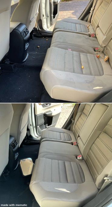 Car seats cleaning before after images