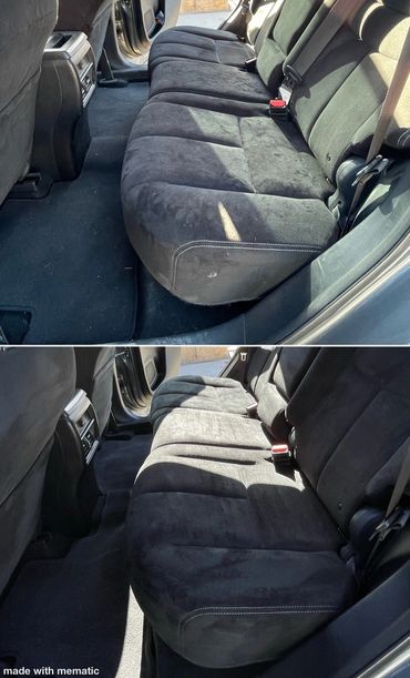 Car seats cleaning before after images
