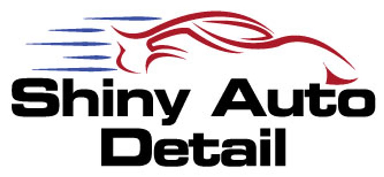 Logo for Shiny Auto Detail with a sleek car design.