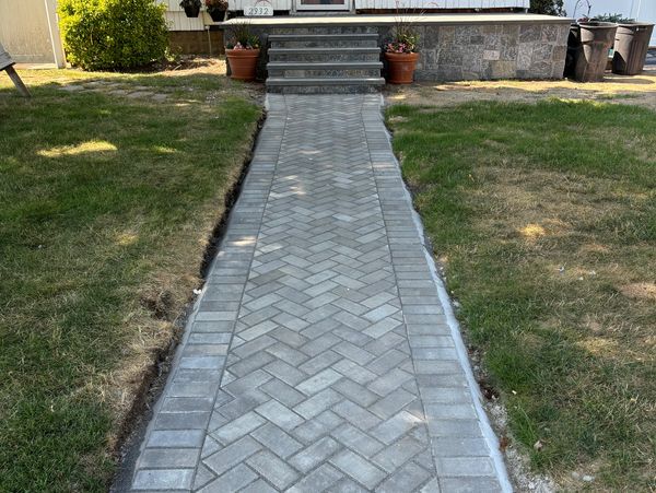 Paver Walkway and Stone Porch