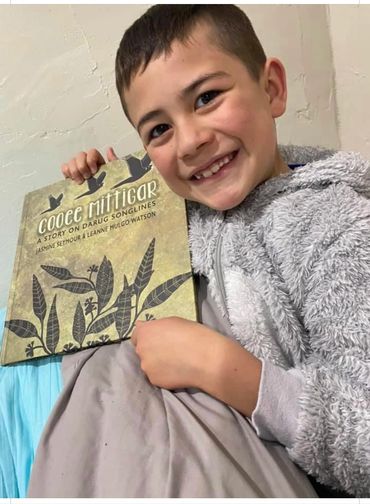 Timana ready for a Darug bedtime story.