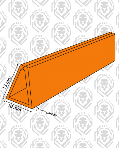 Orange triangular prism with a black background.