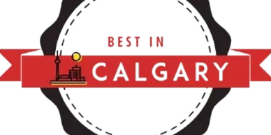A stamp illustration for Best In Calgary 
