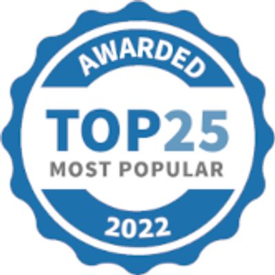 A stamp illustration for Top 25 Most Popular 