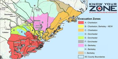South Carolina evacuation zones