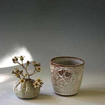 ceramic bud vase and cup for wedding gifts