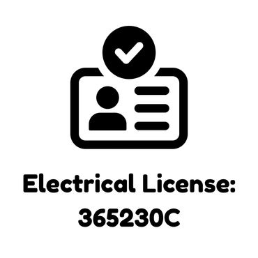 Icon of an electrical license with ID and checkmark, number 365230C.