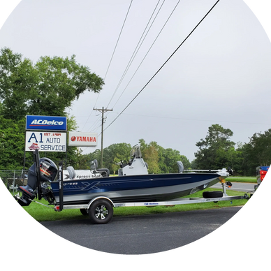 A1 Auto Service Inc.  with one of our H20  Xpress Bay Boats with Yamaha Outbards, Power pole