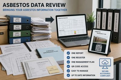 Asbestos data review and consolidation into a digital asbestos management system.