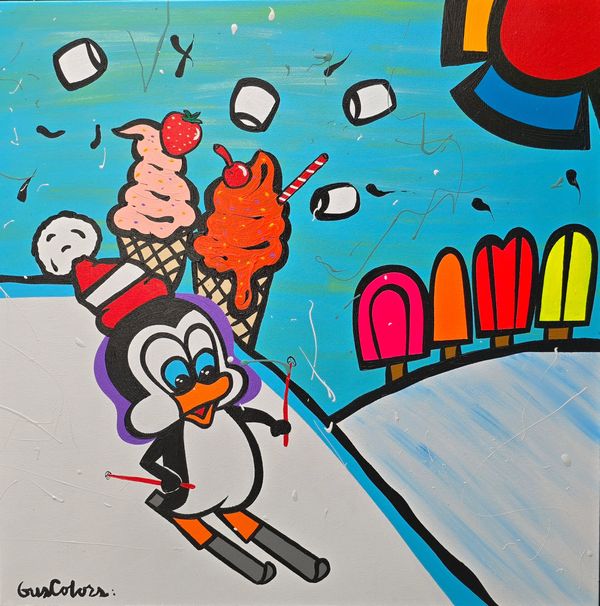Chilly Willy, Acrylic on Canvas, 24x24 inches, GusColors