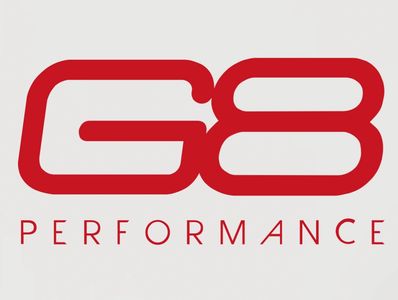Logo displaying 'G8 Performance' in red letters on a light background.