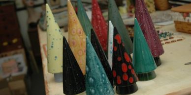 modern hygge ceramic cone shaped pine trees