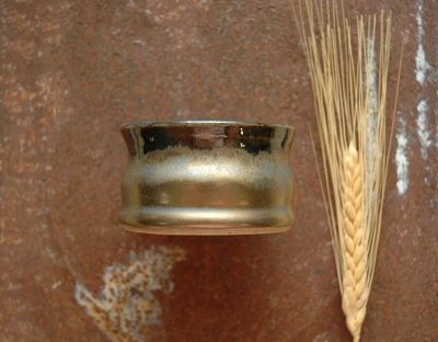 metallic gold miniature stoneware pot