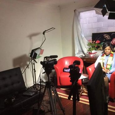 Inside the studio after an interview