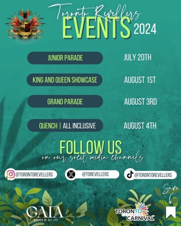 Toronto Revellers Summer Events Flyer