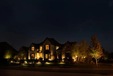 Landscape lighting enhancing curb appeal and security