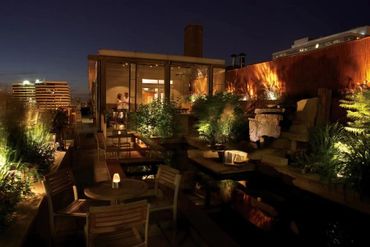 Roof top landscape lighting creating the perfect ambiance