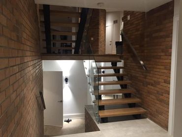 Interior Glass Railing, Stand Off System Frameless. Residential Glass Railings Toronto