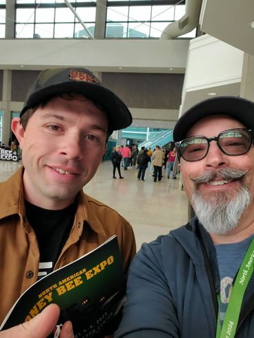 Dwayne at the 2024 North American Honey Bee Expo, in Louisville, Kentucky, with Kamon Reynolds.