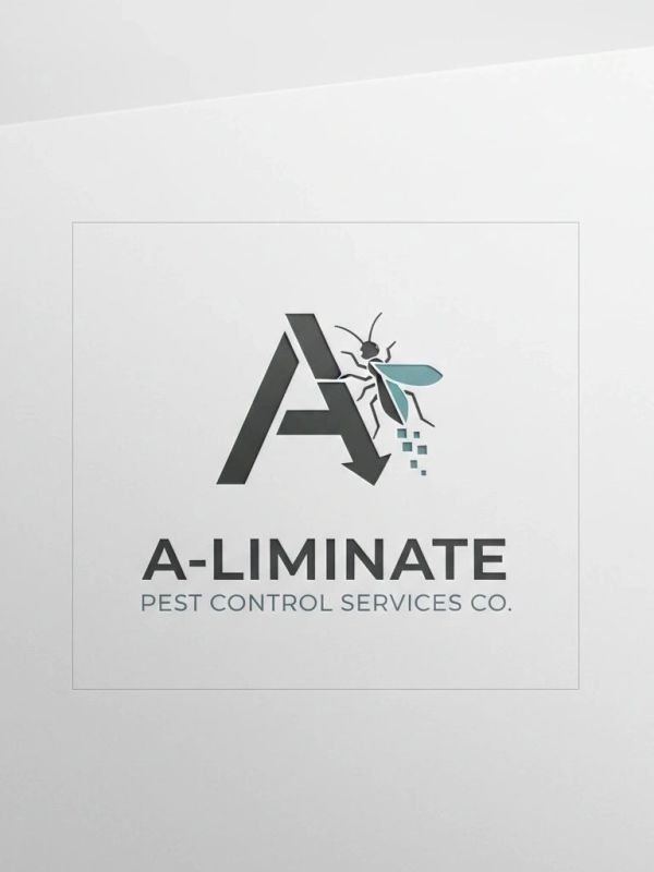 Logo for A-Liminate Pest Control Services featuring an ant and stylized letter A.