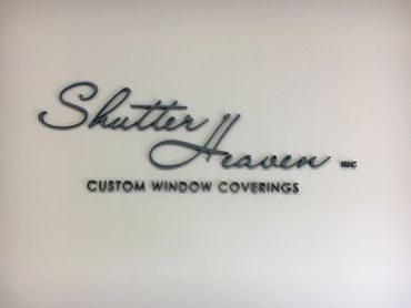 1/2" painted foam lettering installed in reception area of business.