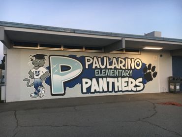 Exterior wall mural for school using Arlon DPF 6700 conforming vinyl.