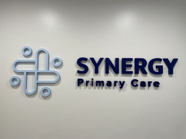 PVC Lobby sign, installation on lobby wall behind reception