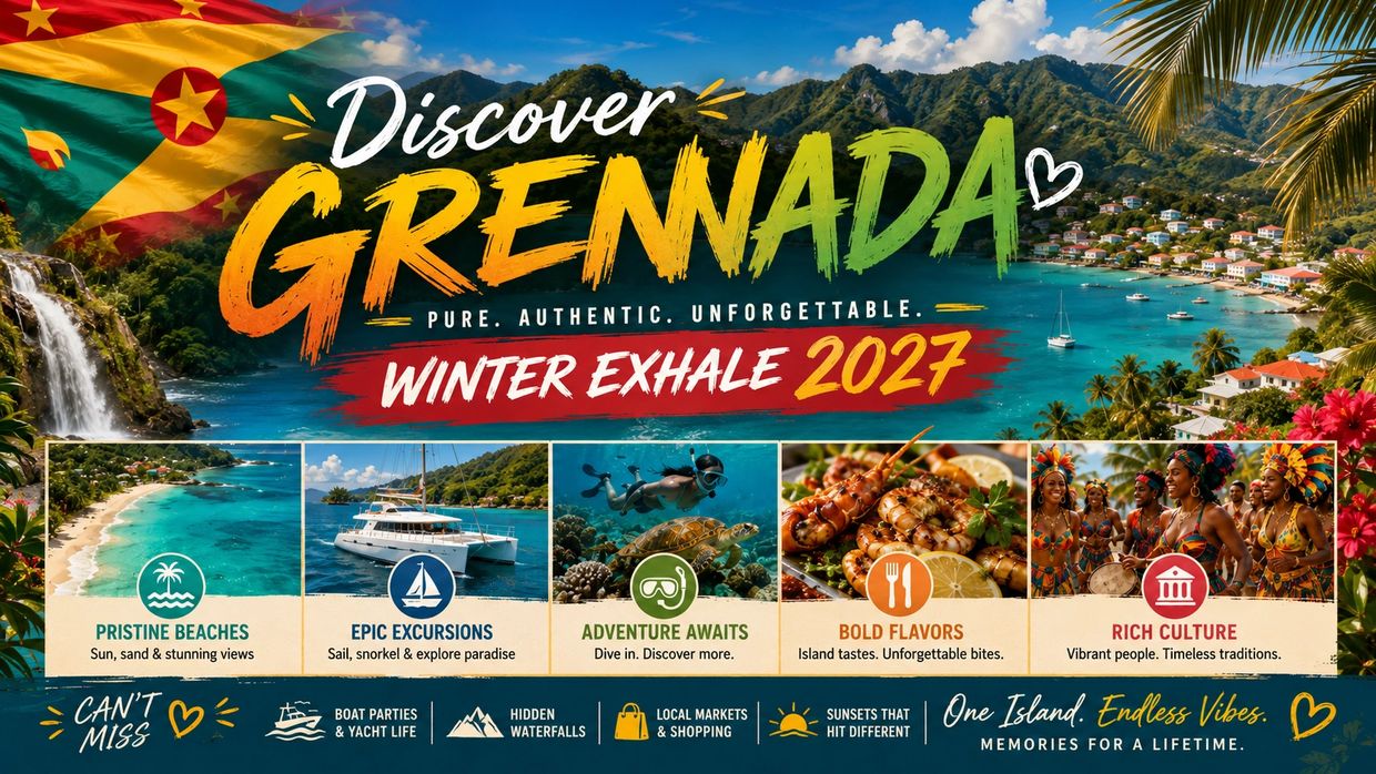 Discover the vibrant and beautiful Grenada in Winter Exhale 2027.