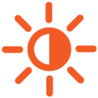 An icon showing a sun partially covered, symbolizing day and night.