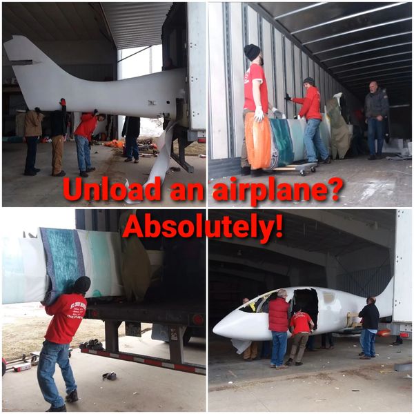 Off Loading an airplane in New Richmond WI