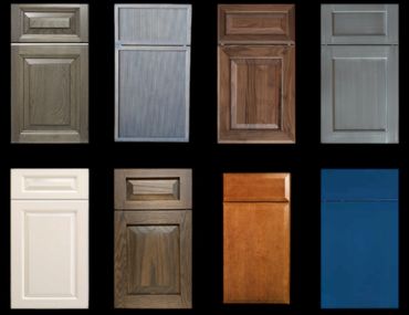 Eight different cabinet door styles and colors.