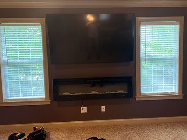 TV Mount Electric fireplace mount concealed wires