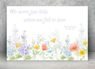 Wildflower welcome sign