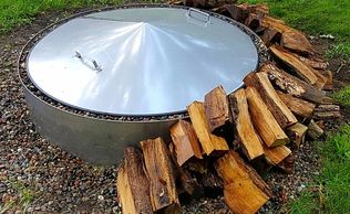 Stainless Steel campfire ring cover.